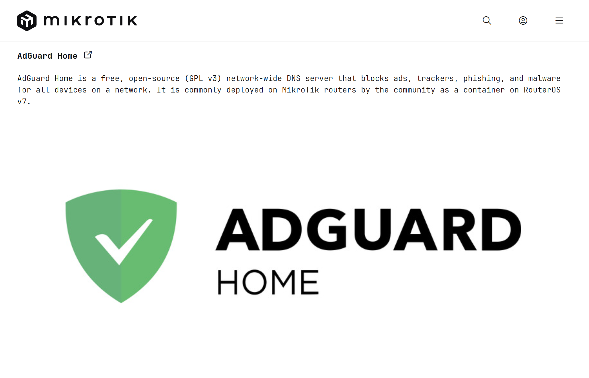 AdGuard in MFM catalogue
