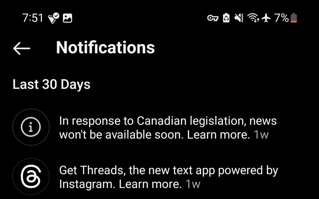 Canadian users have recieved a notification about an impending news blackout from Meta