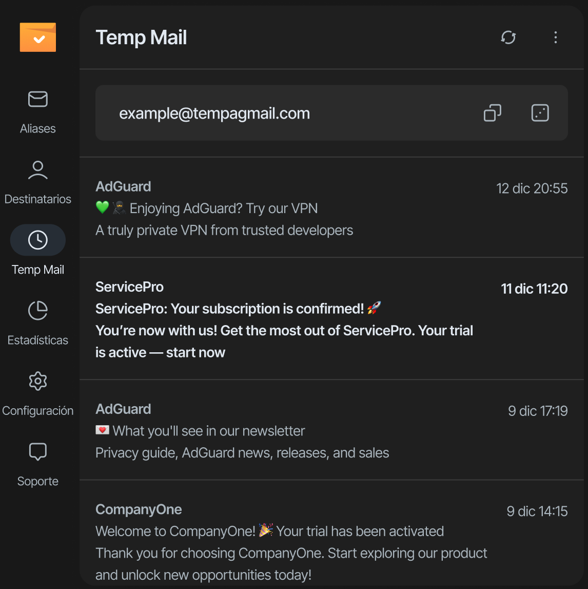 Temp Mail *mobile