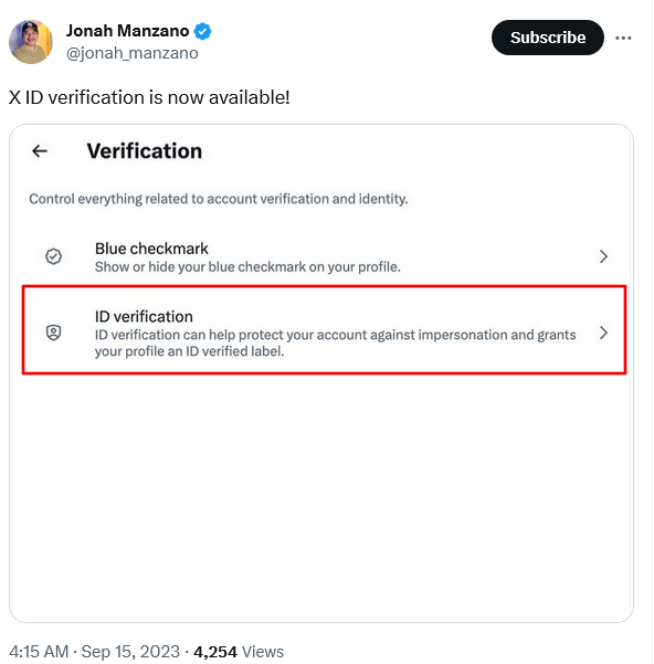 Twitter has presented a new verification method