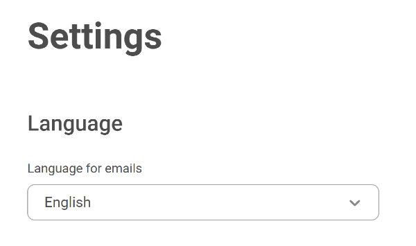 Select email language in your AdGuard Account *border
