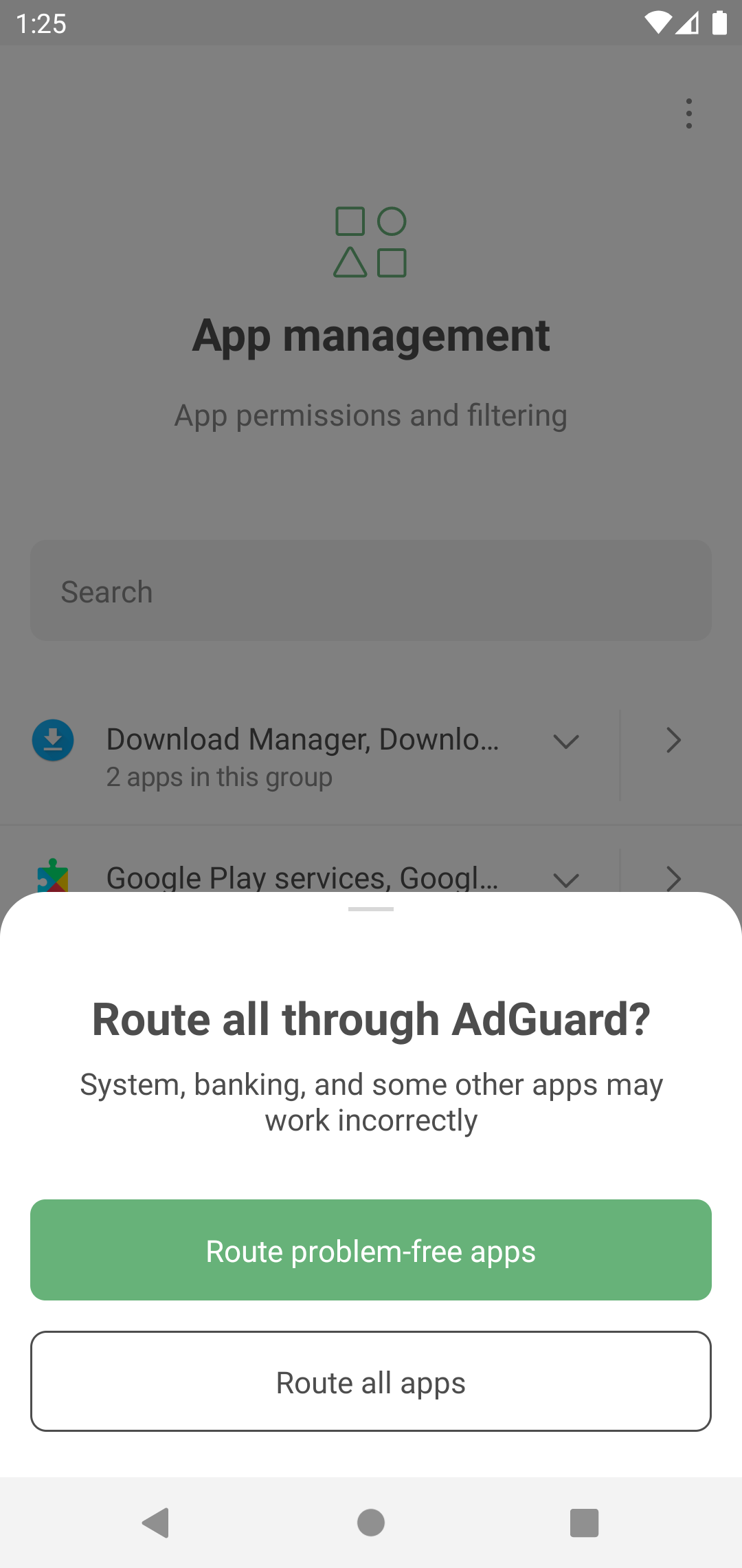 Route all apps dialog *mobile_border