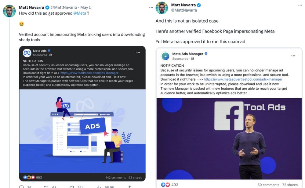 Meta allows fake pages posing as Meta to buy ads
