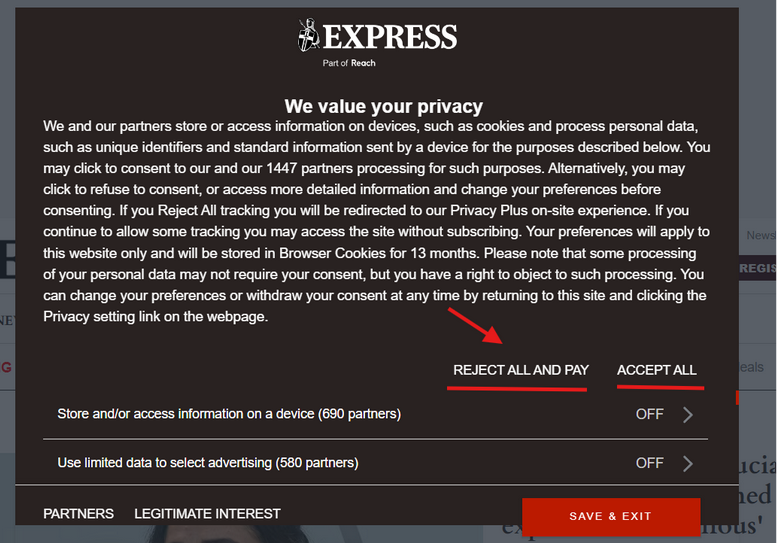 Detailed Express privacy notice