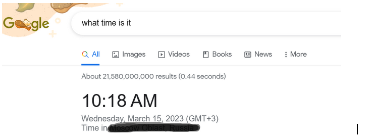 Google tells the time