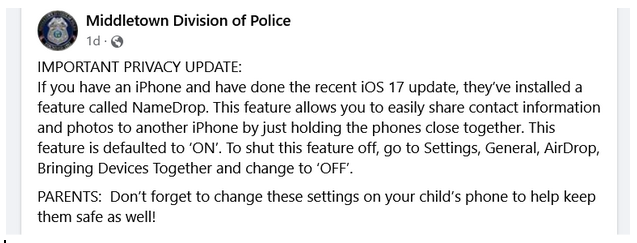 Police message
