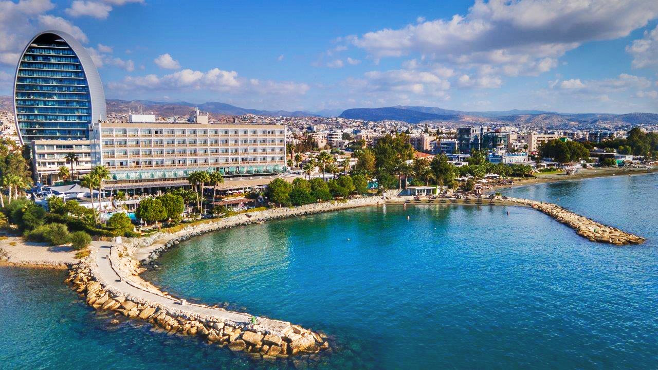 The seafront view at Crowne Plaza, Limassol