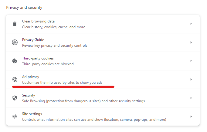Google has presented new ad privacy controls in Chrome Canary