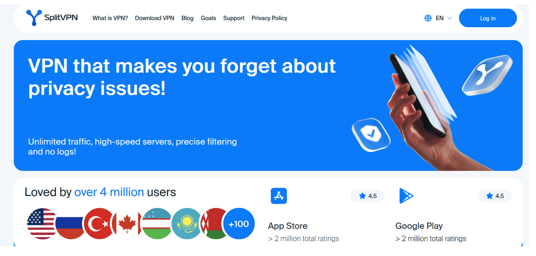 Split VPN website main page