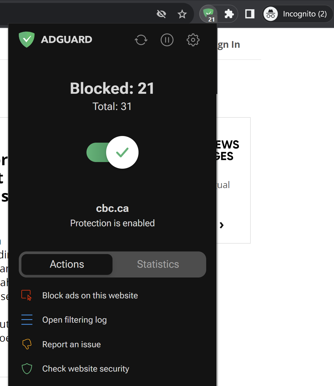 adguard chrome incognito
