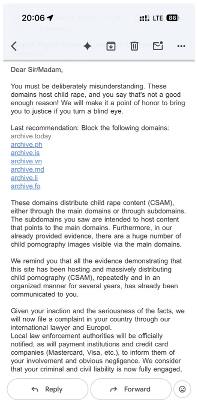 One of the follow-up emails we received