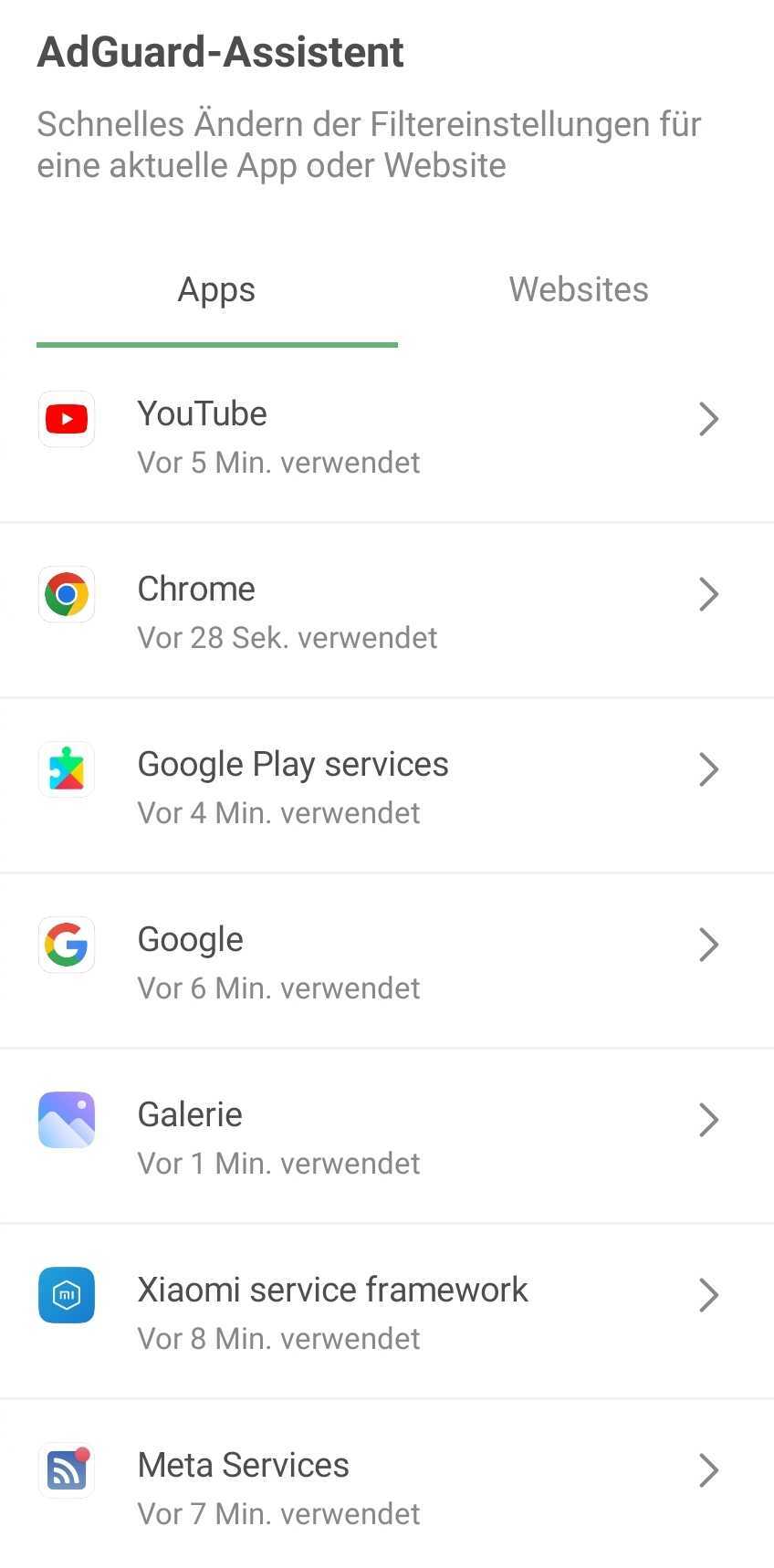 Assistent: Angezeigte Apps *mobile_border