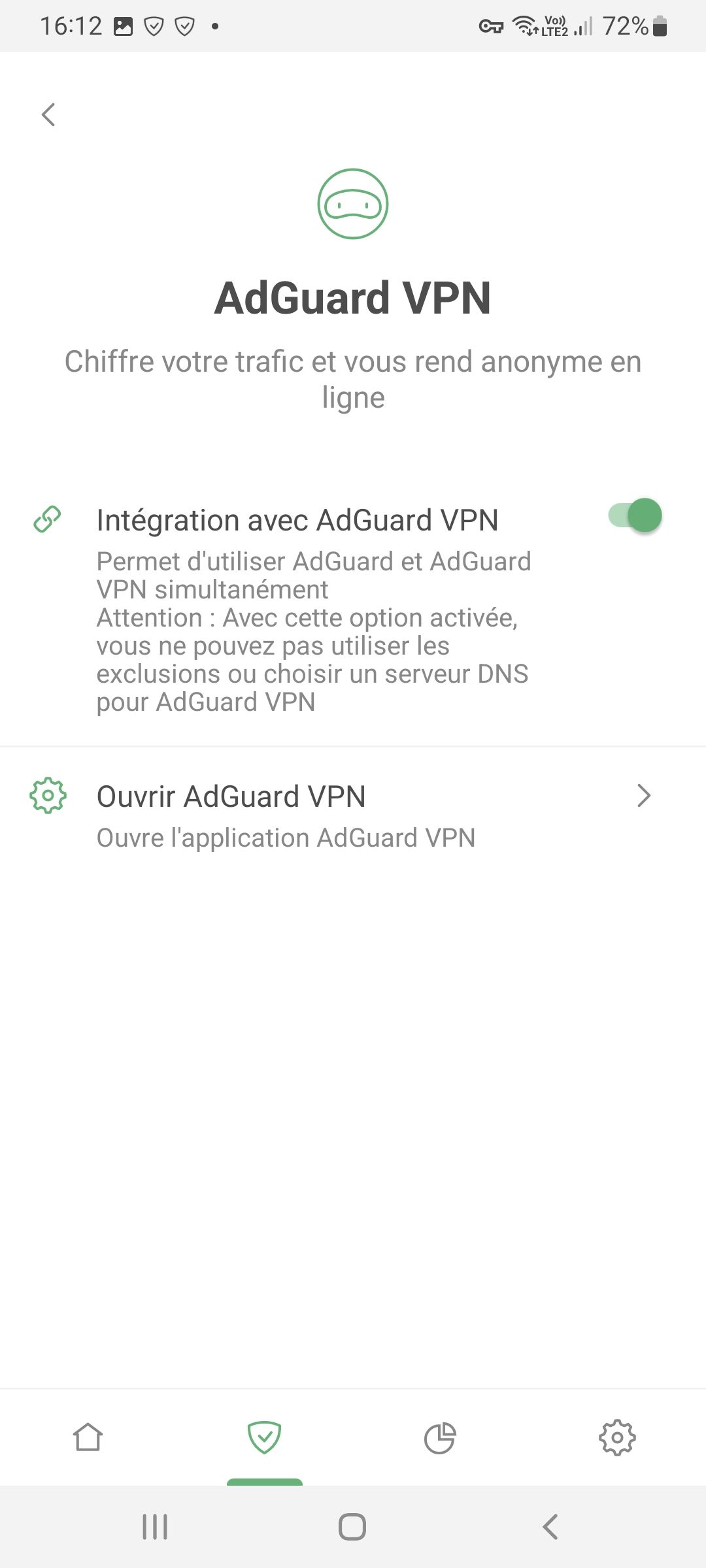 Intégration avec AdGuard VPN