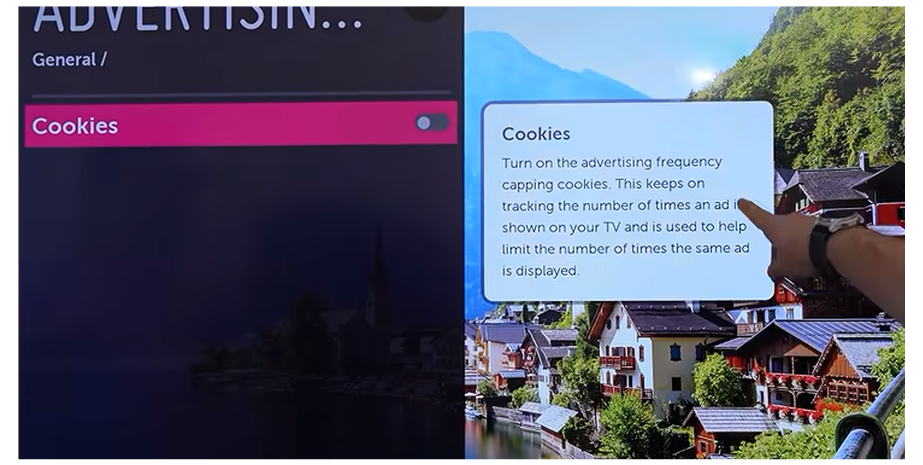 Limit Ad Tracking switched off by default on an older LG TV