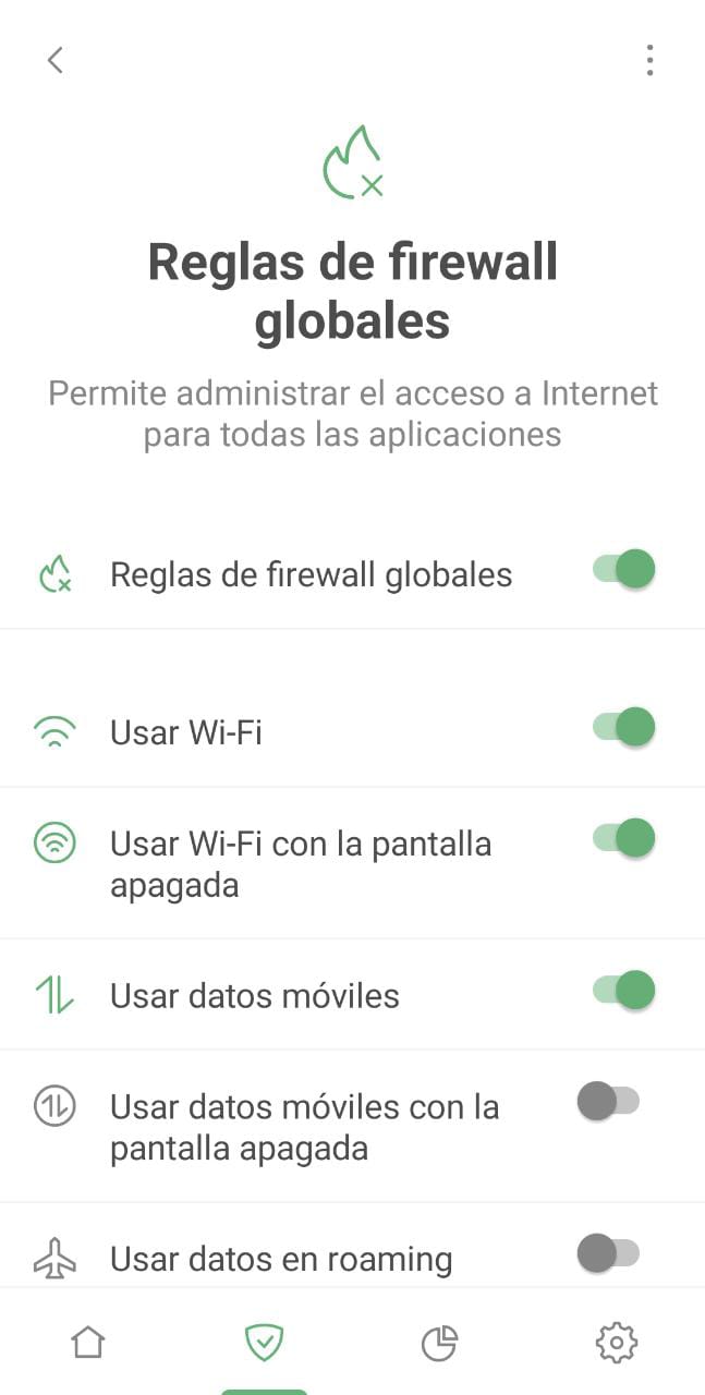 Reglas globales de firewall *mobile_border
