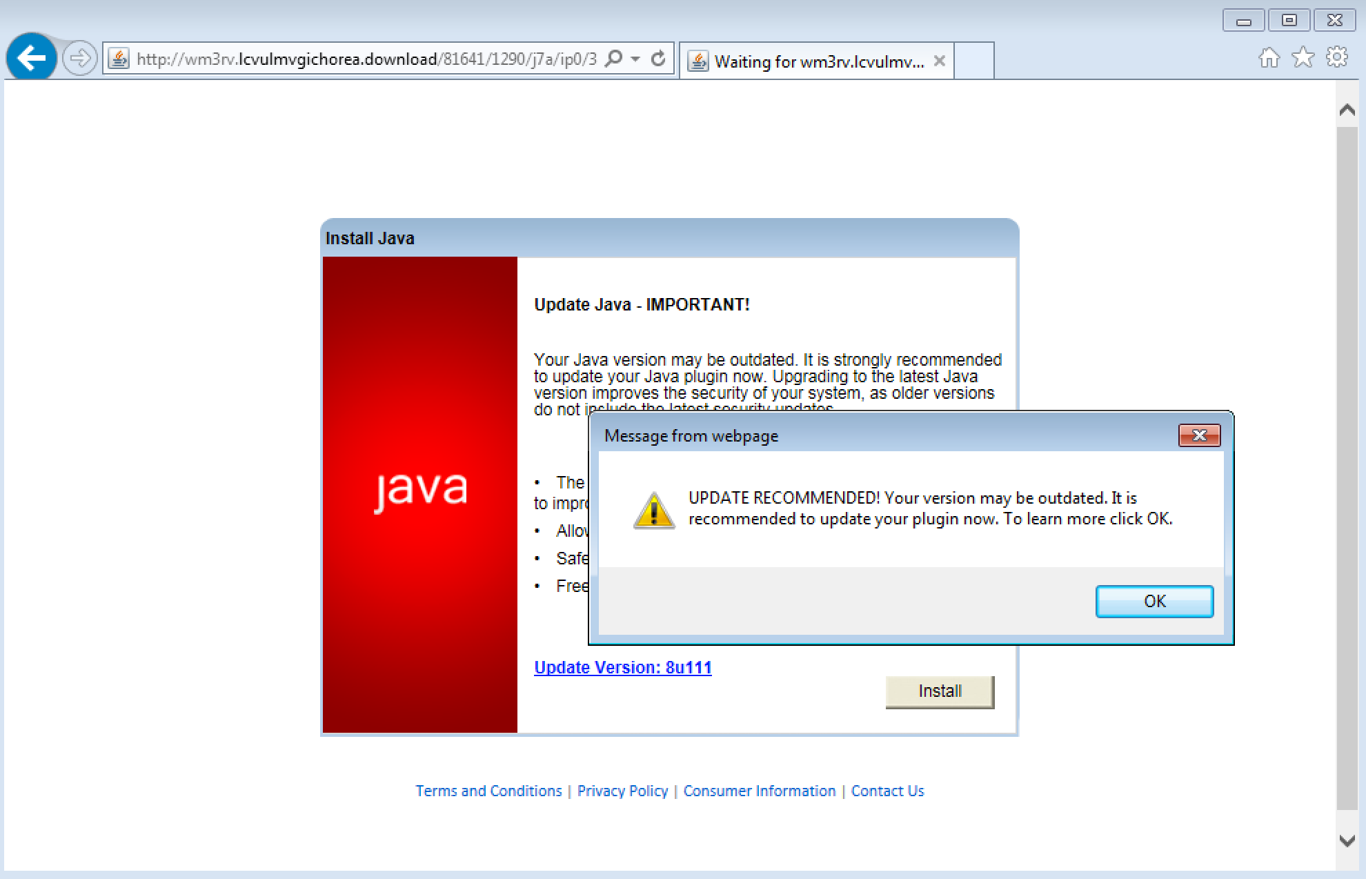 Java fraudulent warning
