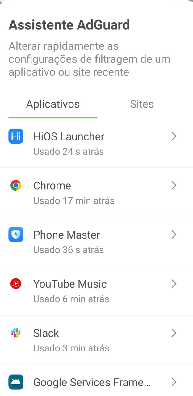 Apps no Assistente *mobile_border
