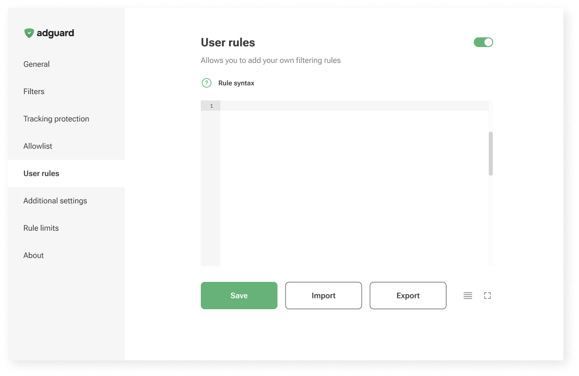 Old User rules unterface