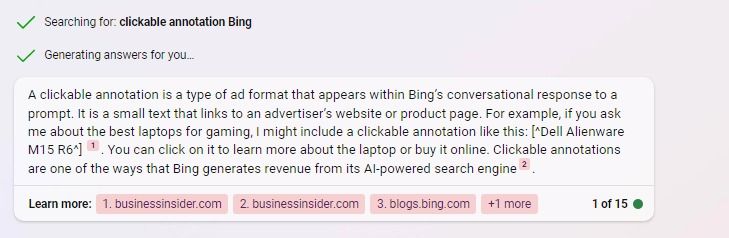 Bing parle des formats publicitaires