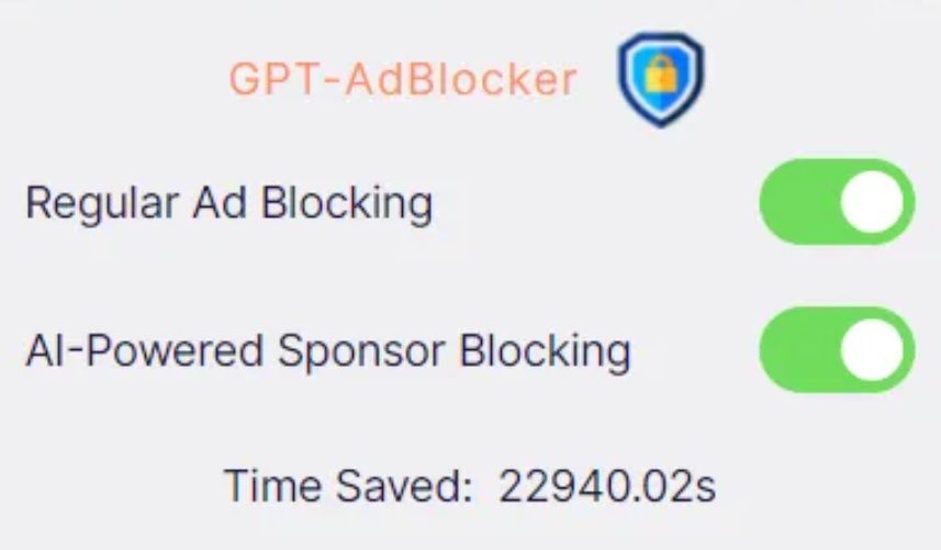 GPT-AdBlocker has a clean and simple interface *mobile