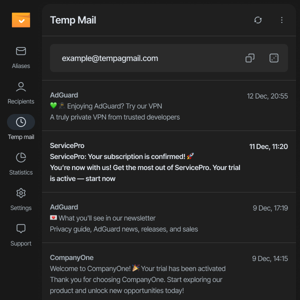 Temp Mail *mobile