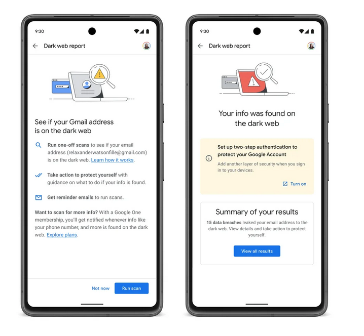 Google will scan dark web for your email address for free
