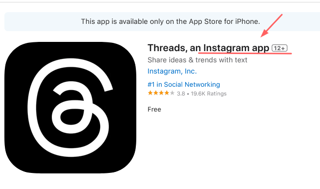 App StoreでのThreads
