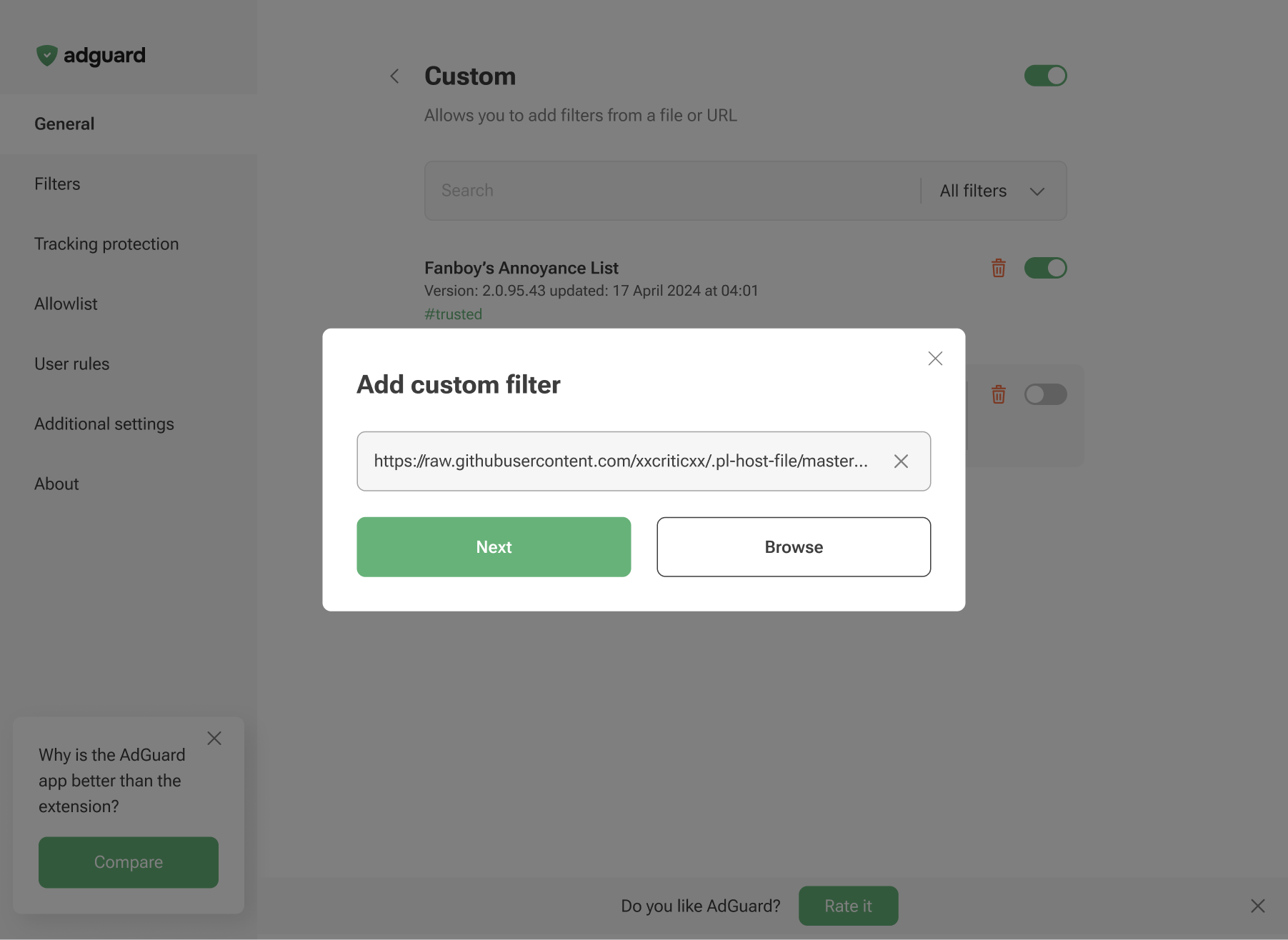 Add a custom filter *border