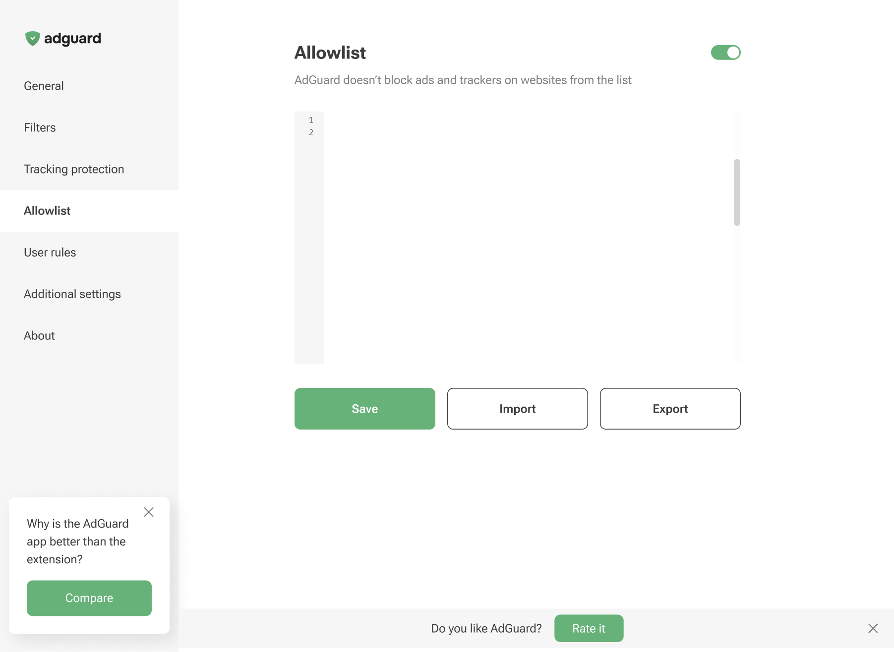 Allowlist *border