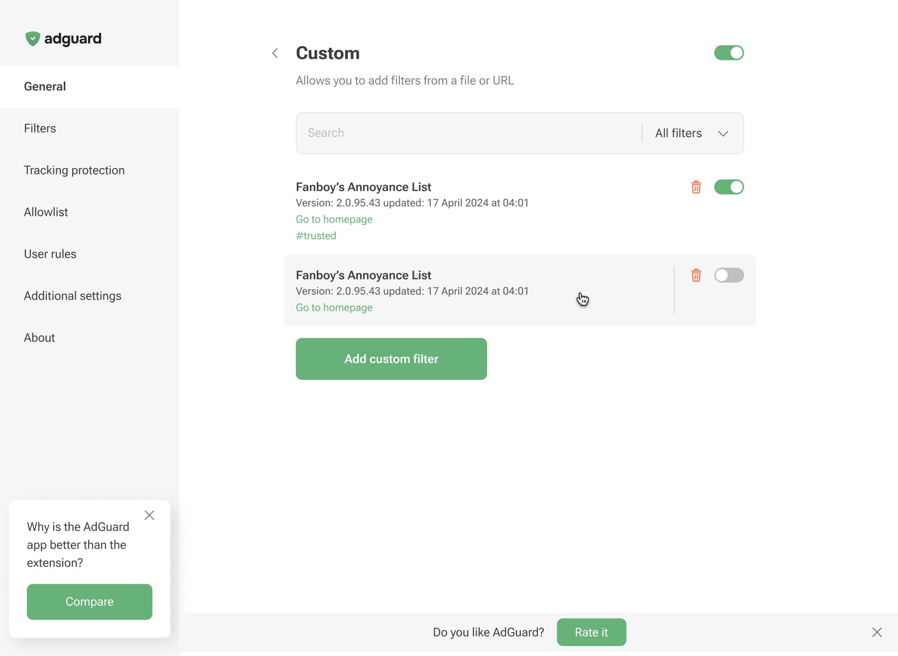 Custom filters *border