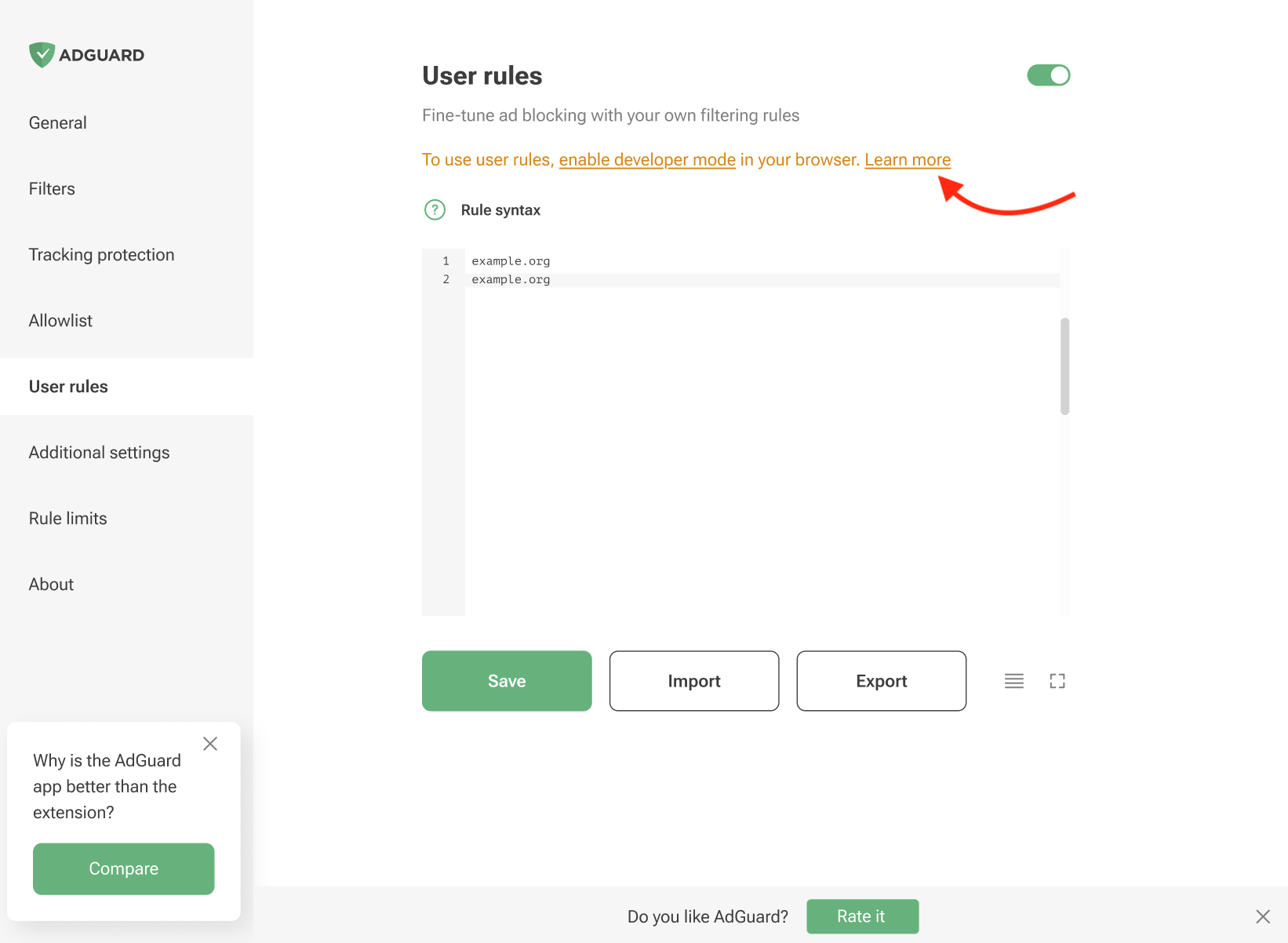 Notification *border