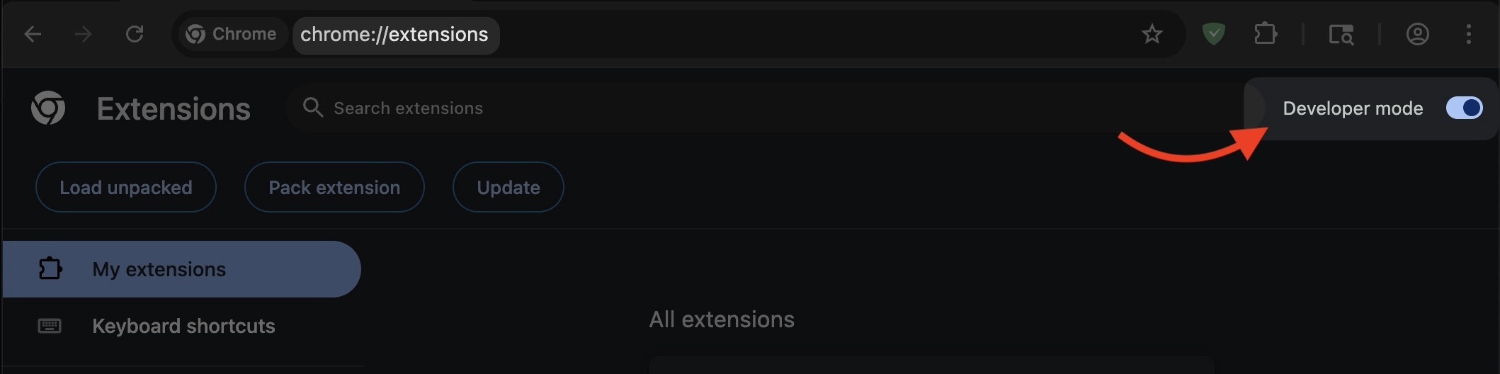 Manage Extensions *border