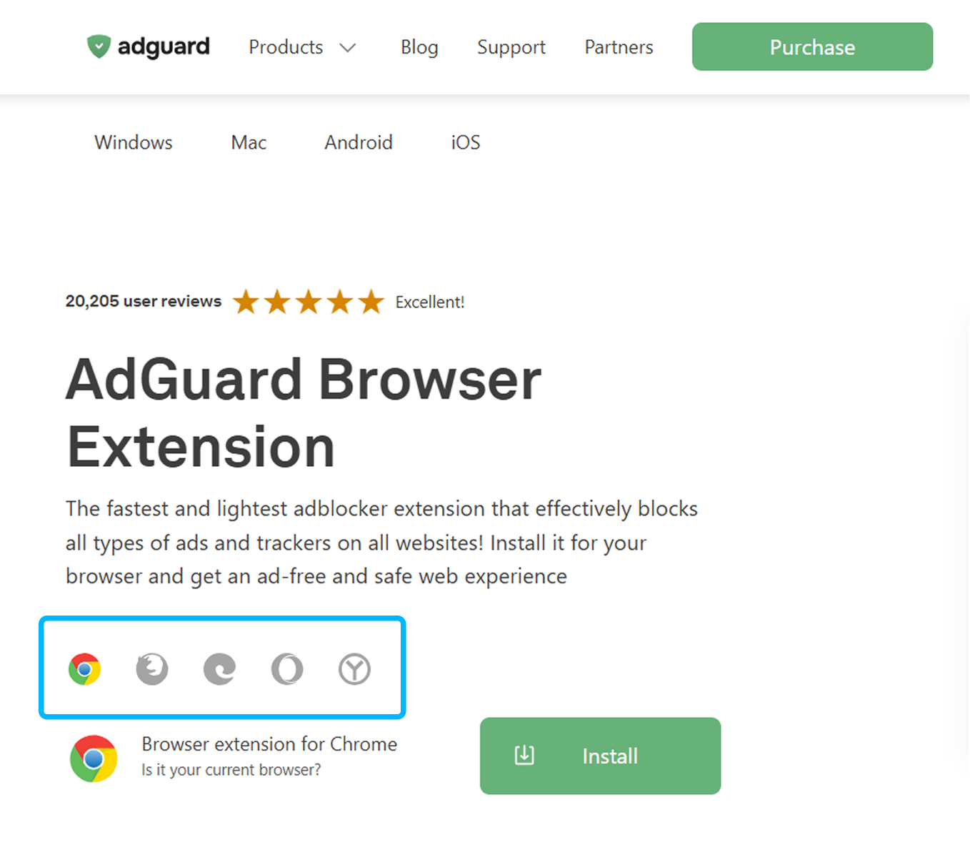 Available for most popular browsers *border