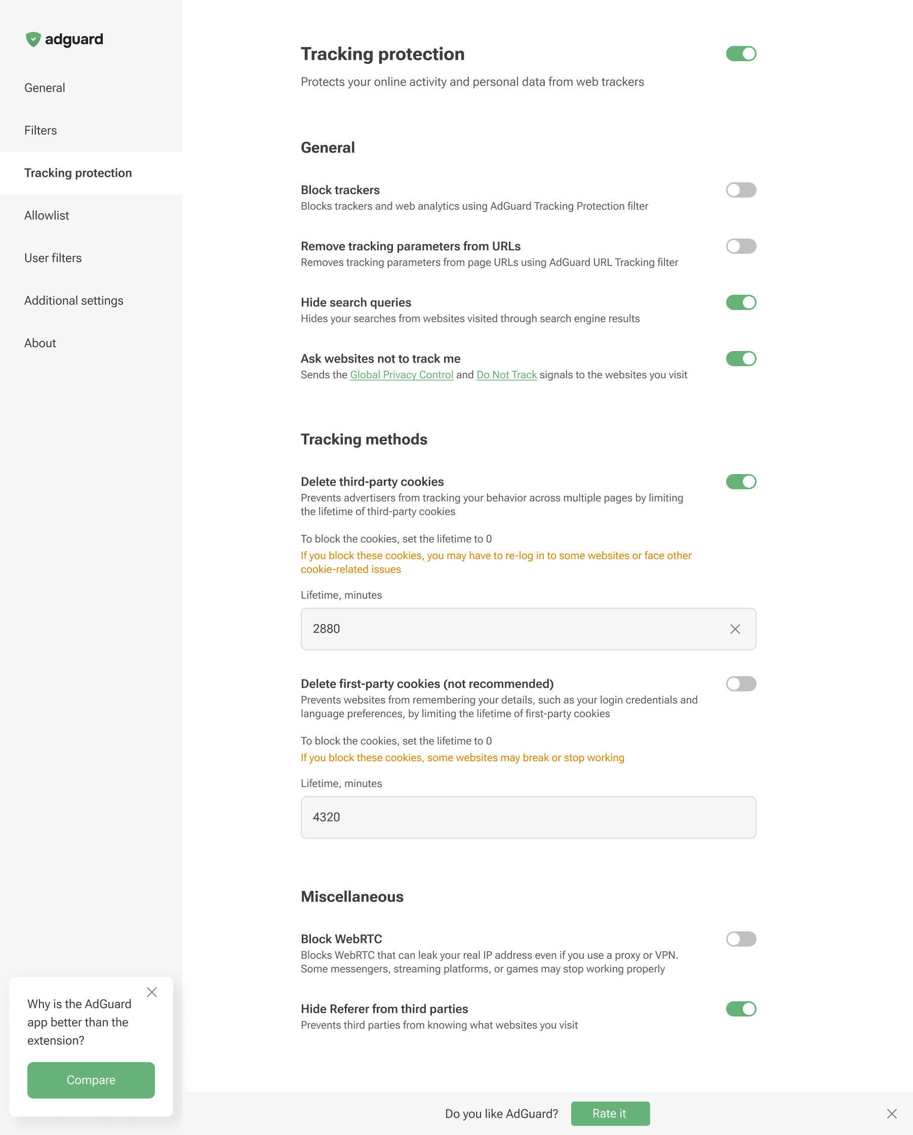 Tracking protection in non-Chromium browsers *border