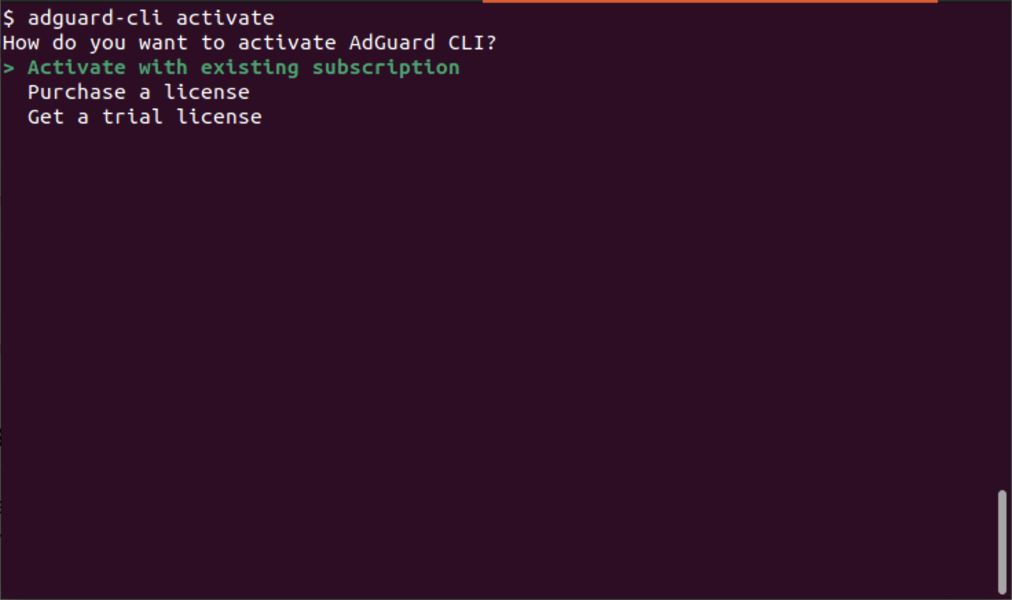 adguard-cli activate *border