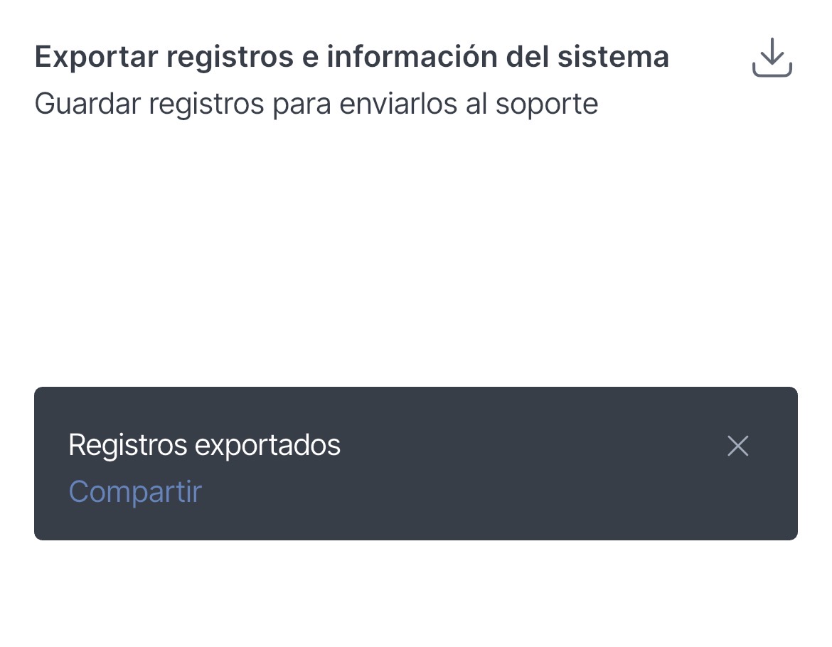 Logs exportados