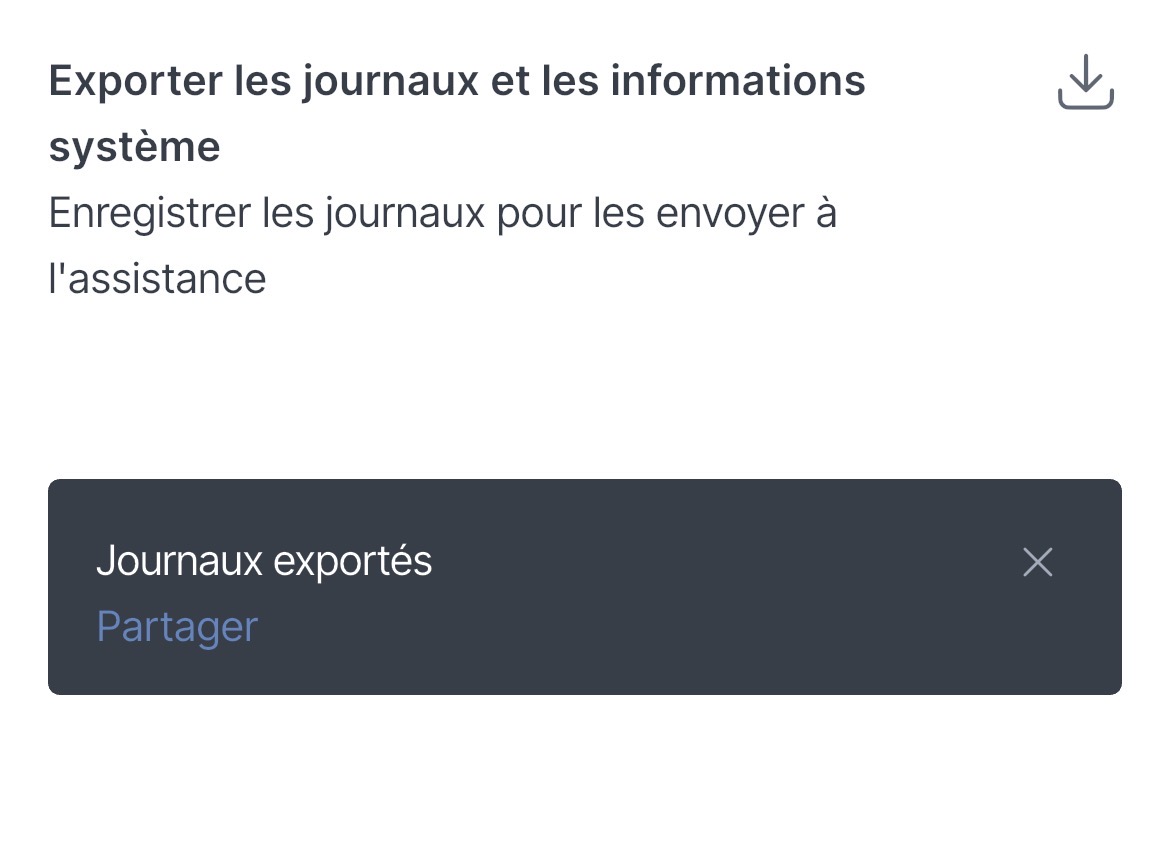 Logs exported