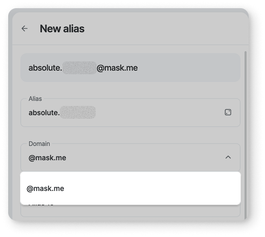 One alias domain