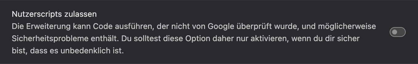 Nutzerscripts zulassen
