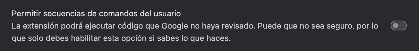 Permitir scripts de usuario