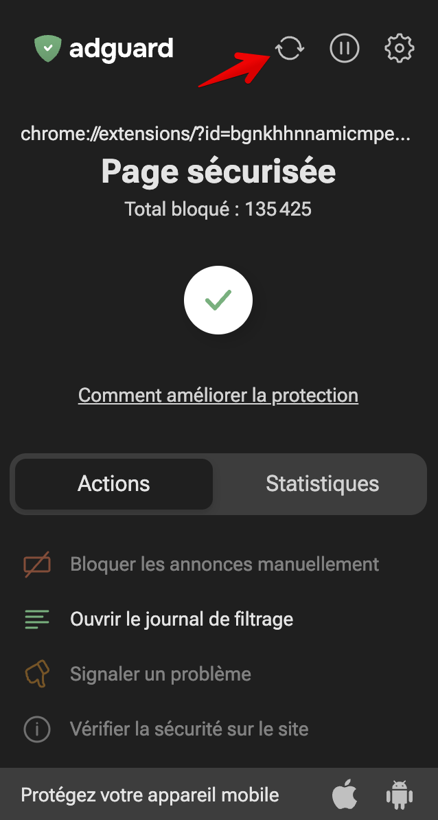 Rechercher les mises à jour *mobile
