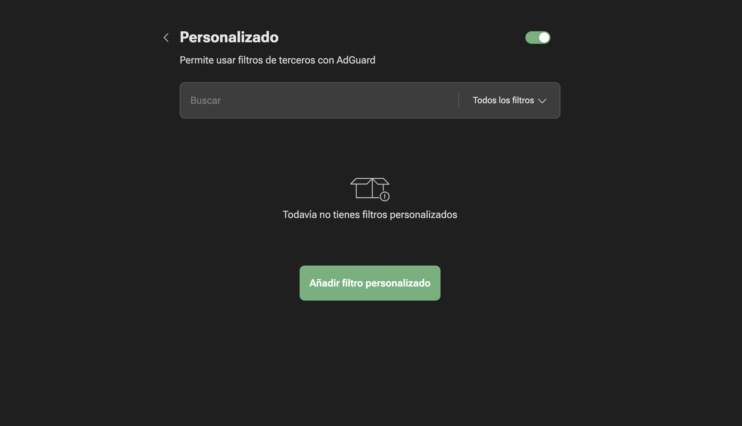 Filtros personalizados