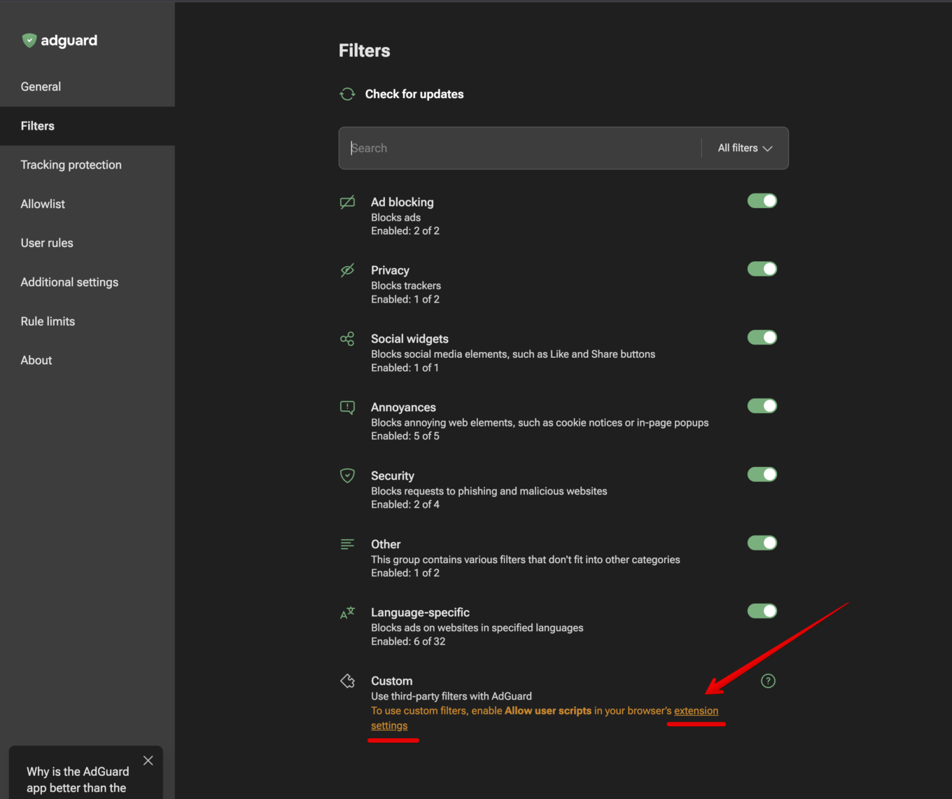 Settings *border