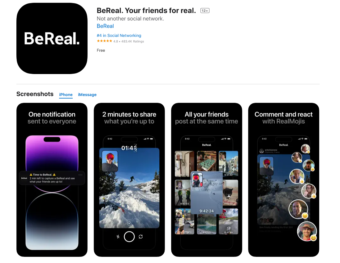 BeRealは、自分のことを「単なるソーシャルネットワークではない」と言っている