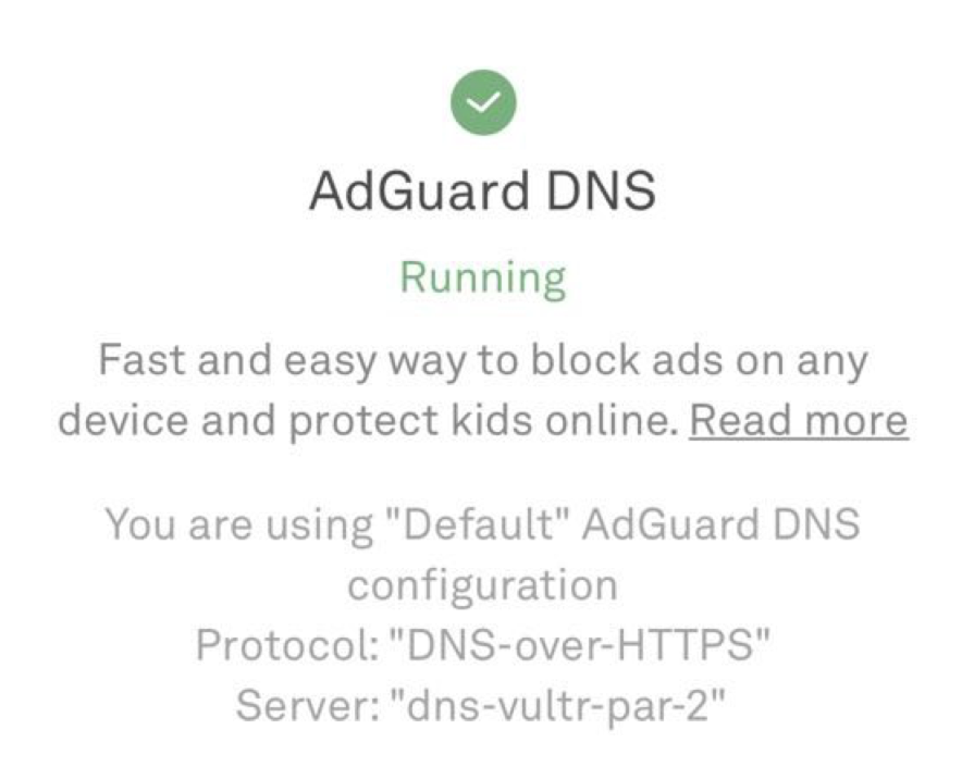 AdGuard DNS 실행 중 *border *mobile