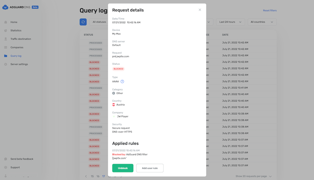 how to change protection level in adguard