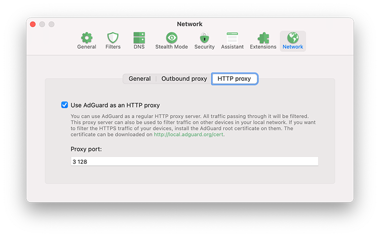 adguard proxy settings