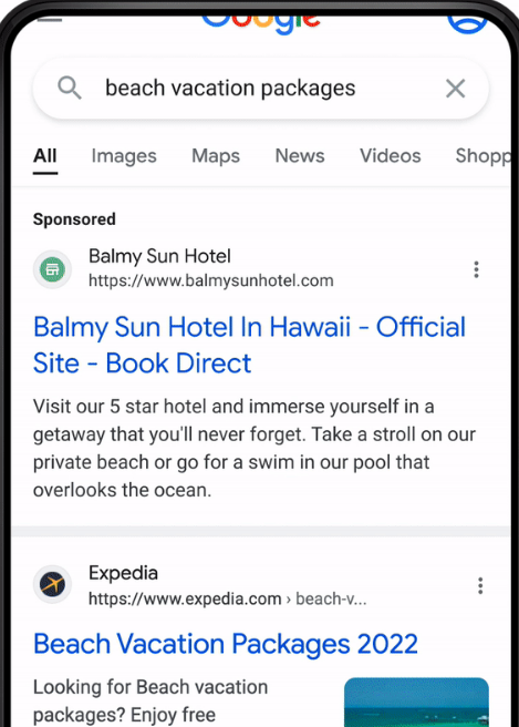 Google präsentiert das neue Aussehen seiner Suchanzeigen und organischen Suchergebnisse
