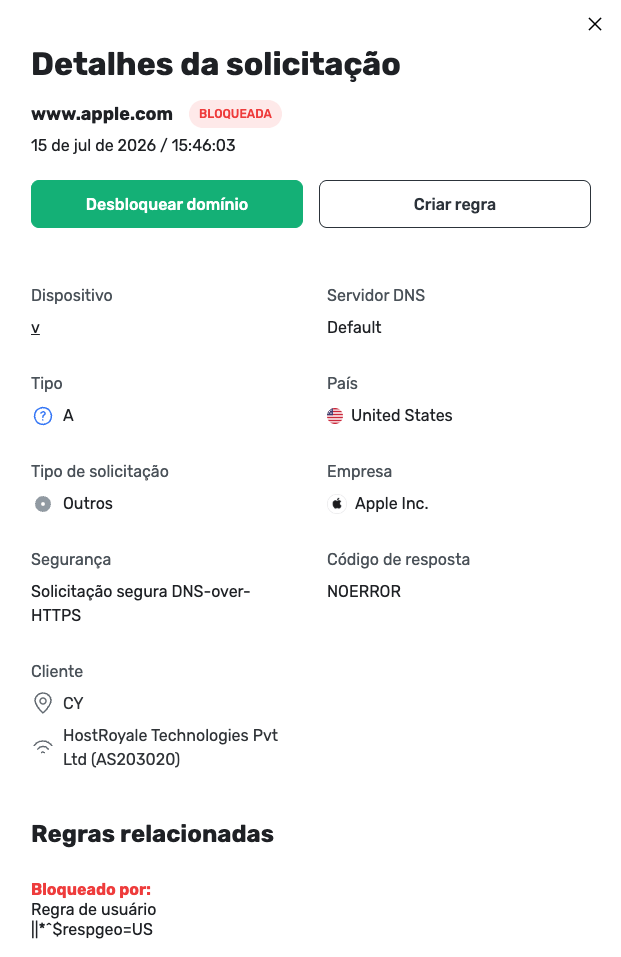 Novas opções de regras *mobile_border