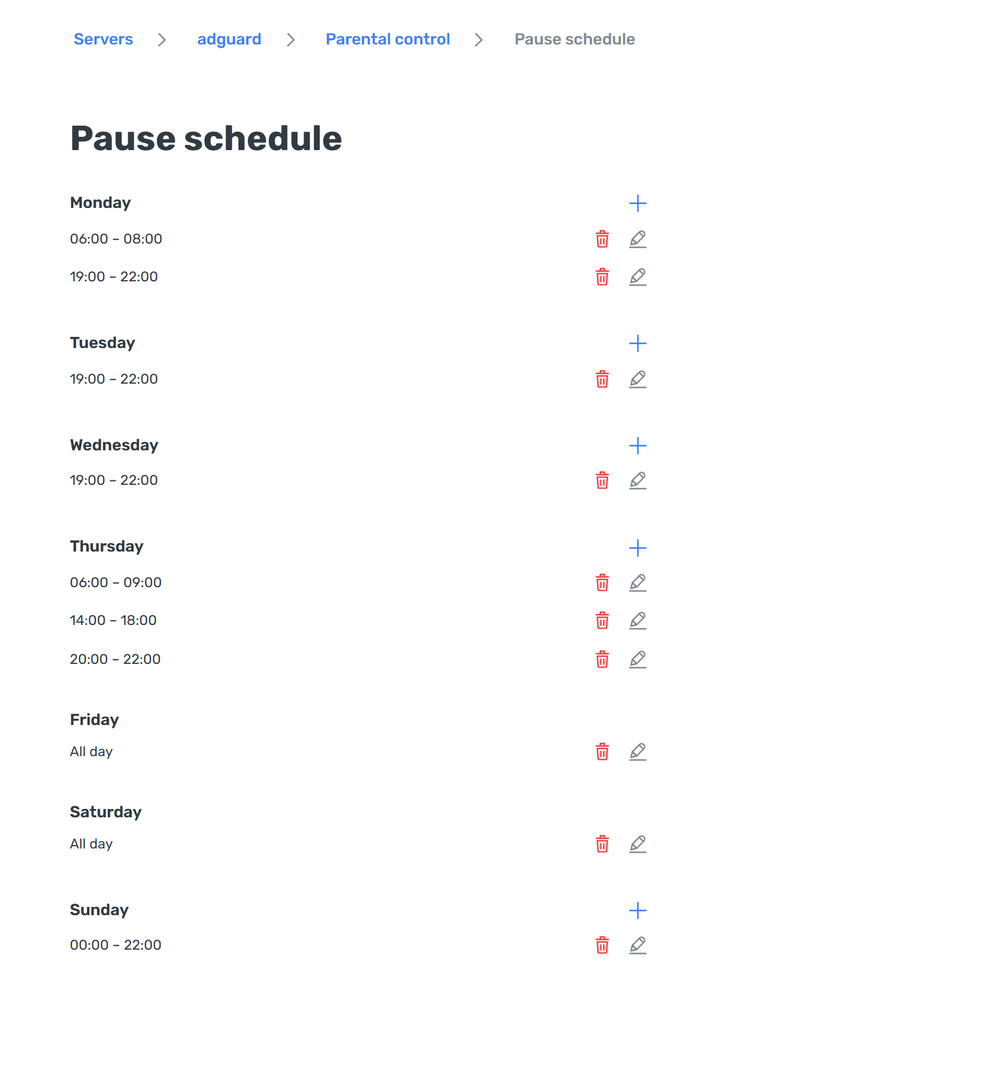 Pause schedule